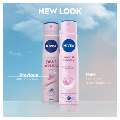 M&S Nivea Pearl & Beauty Anti-Perspirant Deodorant Spray 250ml- Buy online at McGrocer