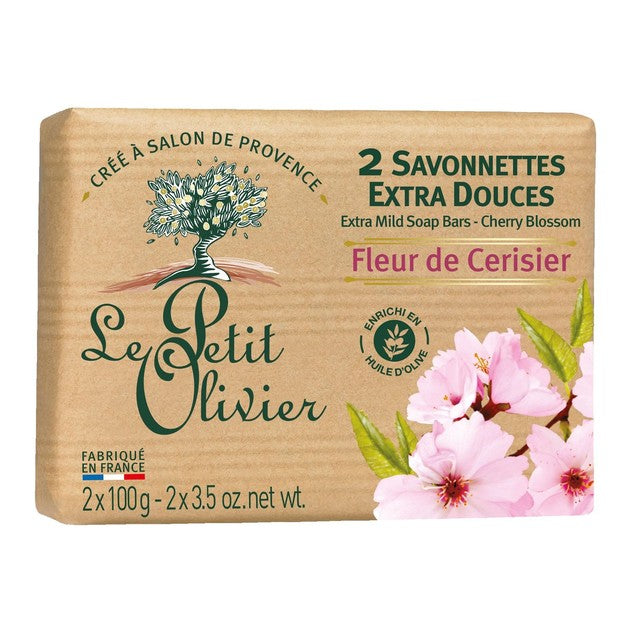 Le Petit Olivier soap bars cherry blossom 2 x 100g, UK version