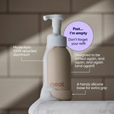 Neat refillable foaming hand wash bottle stone, imported from the UK