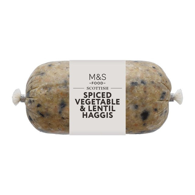M&S Scottish Spiced Vegetable & Lentil Haggis 454g, imported from the UK
