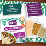 Al'Fez kofta kebab wrap kit, imported from the UK