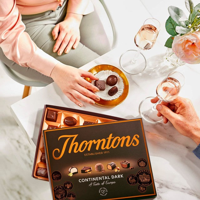 Thorntons Continental dark chocolate selection box, 24 pieces, 264g (British brand)