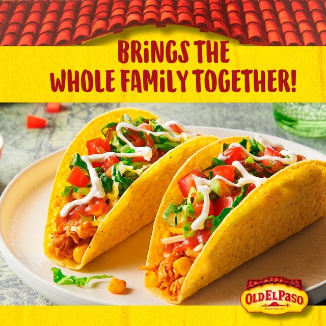 Old El Paso Crunchy Taco Shells 156g, imported from the UK