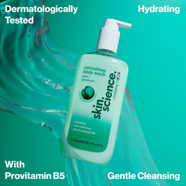 INEOS Mint & Geranium Body Wash, imported from the UK