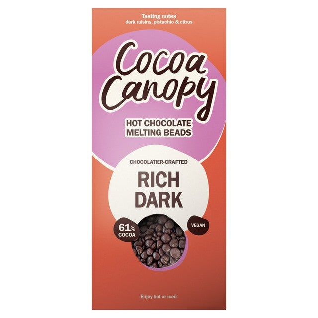 Cocoa Canopy Rich Dark hot chocolate beads 225g - British product