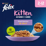 Felix kitten jelly wet cat food 12x85g pouches - British product