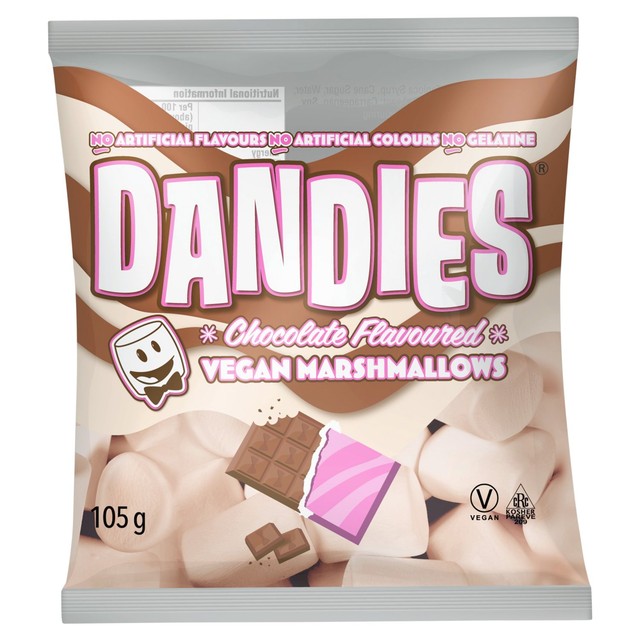 Dandies mini chocolate vegan marshmallows (British brand)
