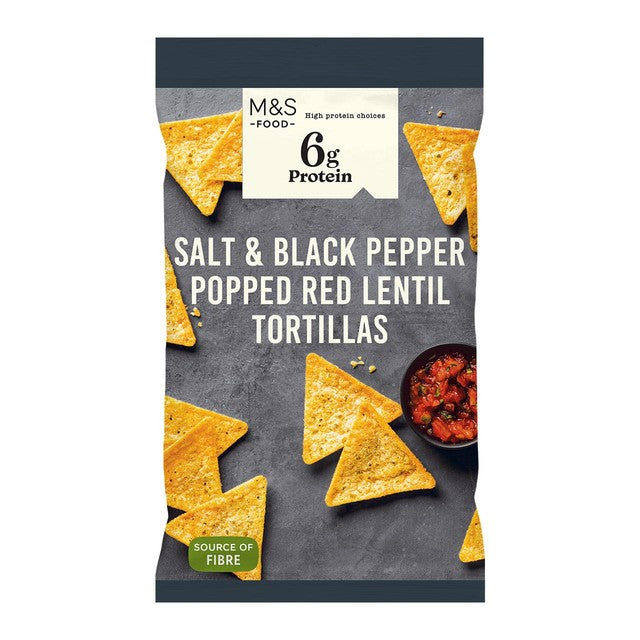 M&S Salt & Black Pepper Popped Red Lentil Tortillas (British brand)