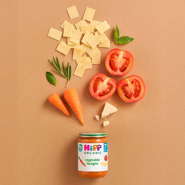 HiPP Organic vegetable lasagne baby food for 7+ months 190g jar, UK version