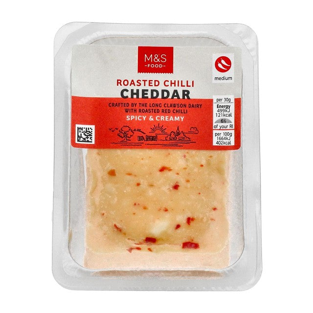 M&S roasted chilli cheddar cheese 200g, imported from the UK
