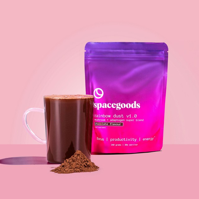 Spacegoods Focus Mushroom Coffee chocolate flavour pouch - British brand