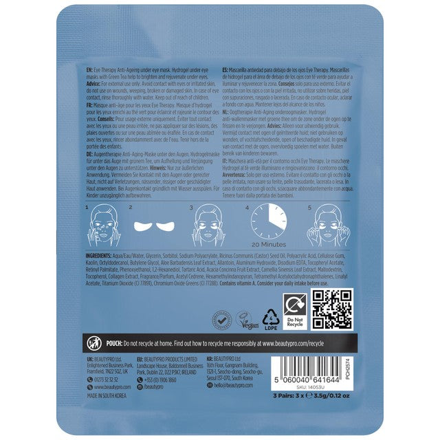 Beauty Pro Eye Therapy Collagen Under Eye Mask 3 Pack - British product