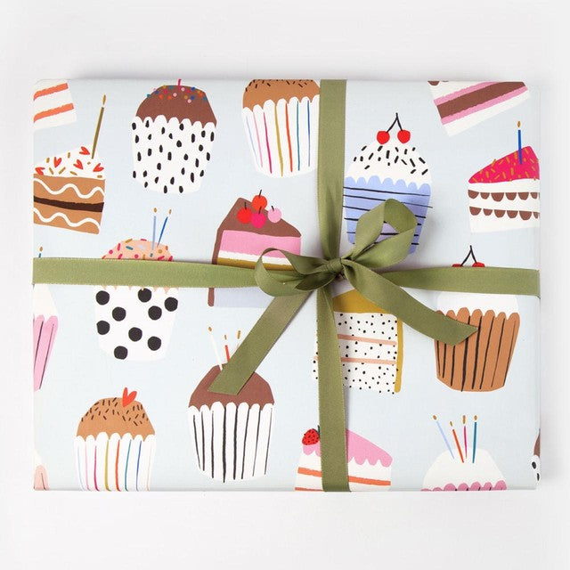 Caroline Gardner Rainbow Cupcakes wrapping paper 50cm x 70cm sheets - British product