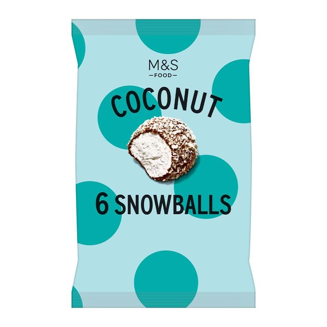 M&S 6 Coconut Snowballs chocolate mallow treat, UK version