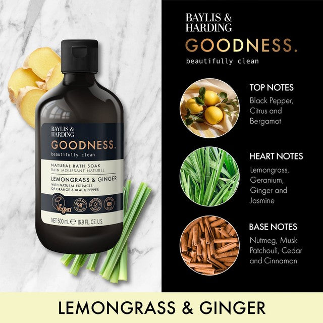 Baylis & Harding lemongrass & ginger bath soak 500ml - British product