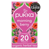 Pukka Herbs Organic Morning Berry tea bags 20-pack, imported from the UK