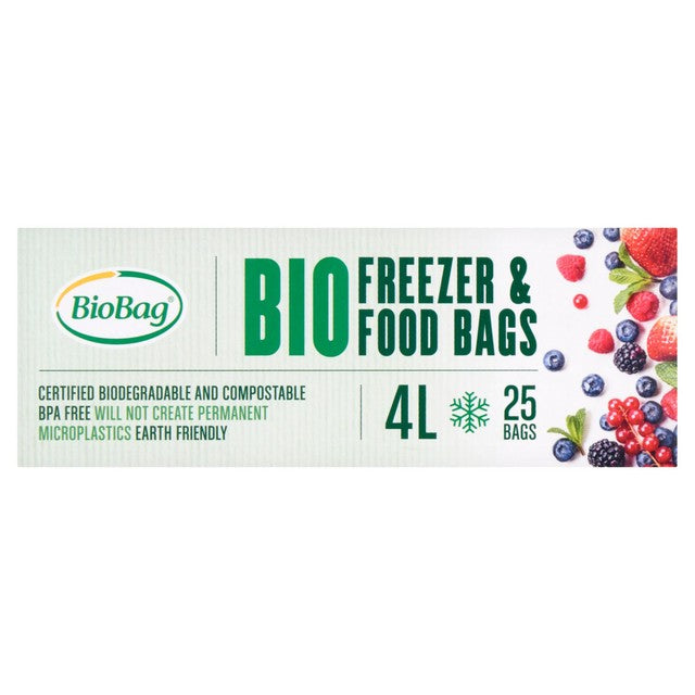 BioBag compostable food and freezer bags 4L - British product