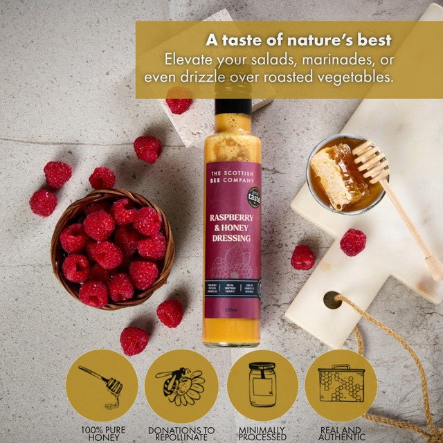 Scottish Bee Company raspberry honey dressing 250g (British brand)