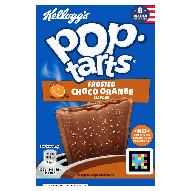 Kellogg's Pop Tarts Chocolate Orange pastry snack bars 8 x 48g - British product