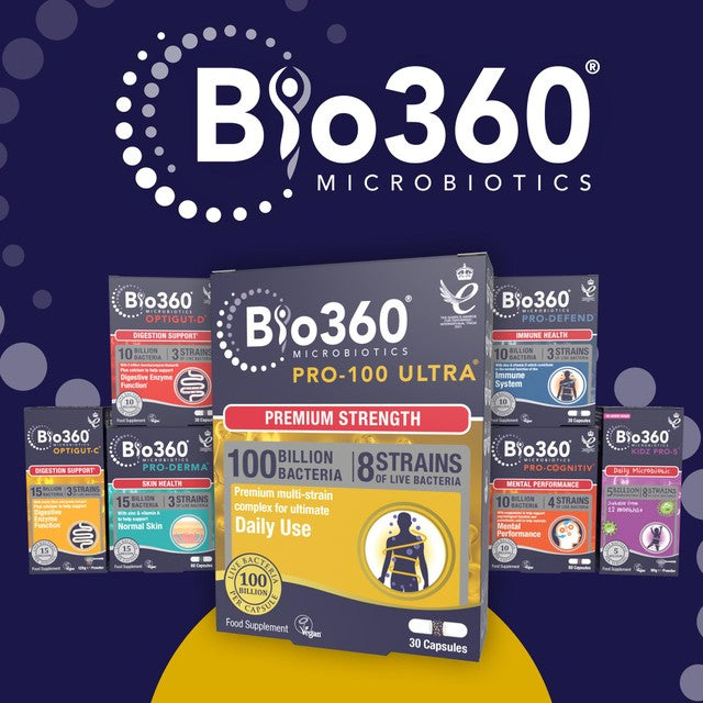Natures Aid Bio360 Pro-100 Ultra Probiotic Capsules 30 Capsules - British product