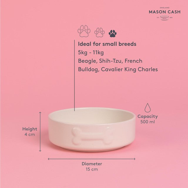 Mason Cash cream dog bowl 15cm, imported from the UK