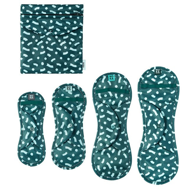 NORA Try Me reusable period pad pack 4-pack, imported from the UK
