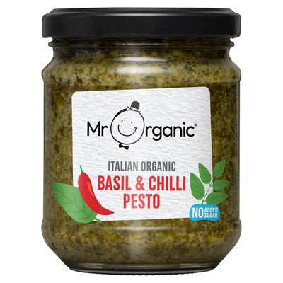 M&S Mr Organic Basil & Chilli Pesto Pasta Sauce 190g- Buy online at McGrocer