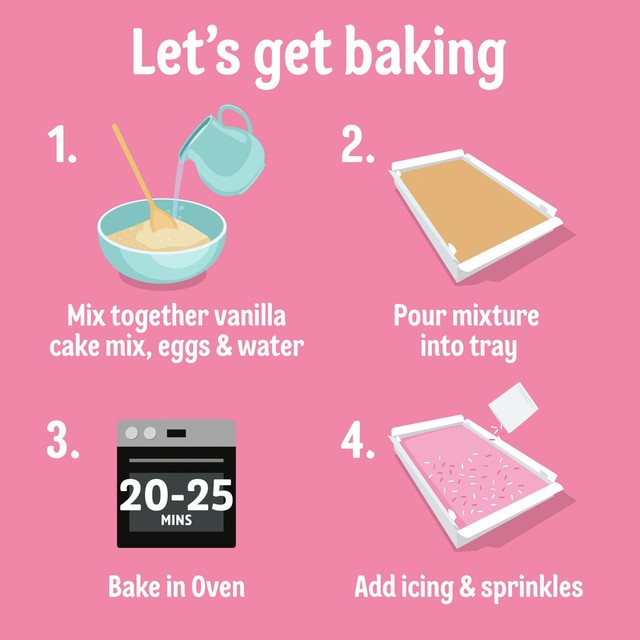 Dr. Oetker pink vanilla traybake mix 436g - British product