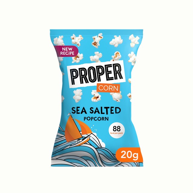 Propercorn lightly sea salted popcorn 20g, imported from the UK