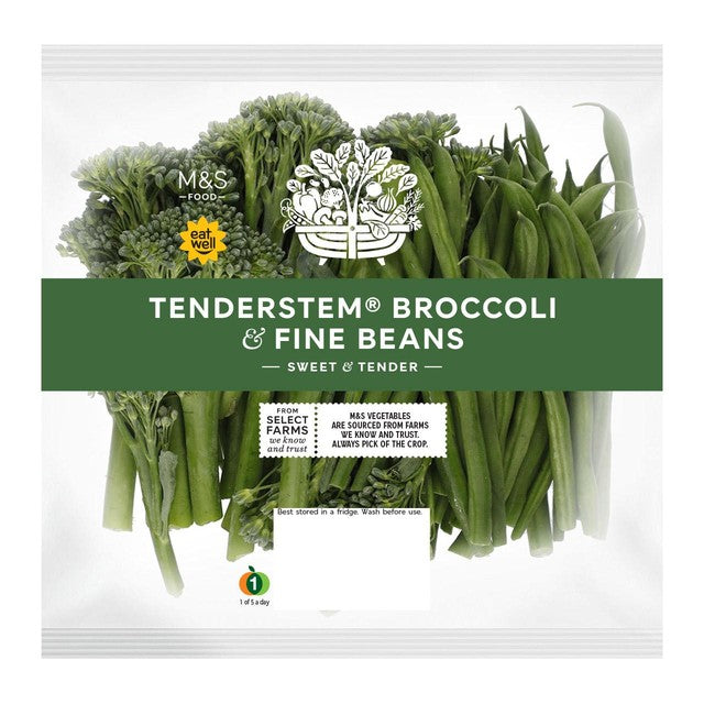Brocolis et haricots fins M&S Tenderstem 400 g, importés du Royaume-Uni