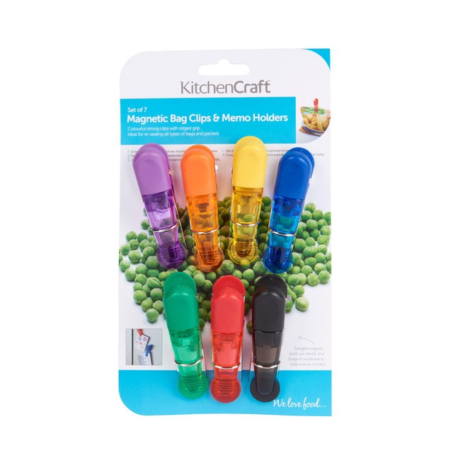 KitchenCraft magnetic bag clips 7 pack, UK version