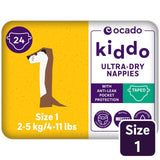 Ocado Kiddo Ultra-Dry nappies Size 1 (2-5kg), imported from the UK
