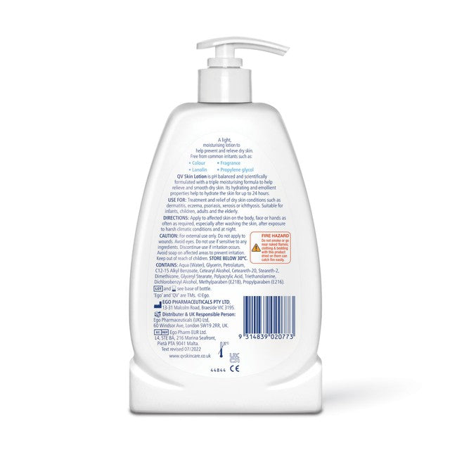 QV skin lotion 500ml, imported from the UK