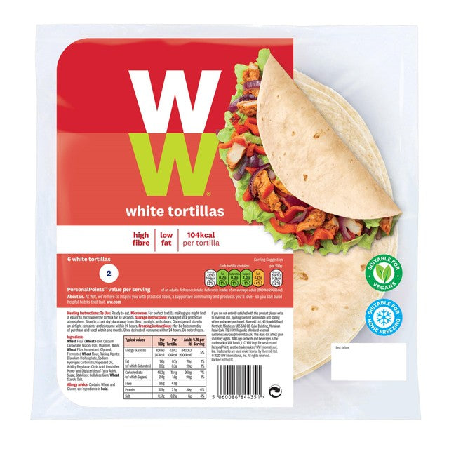 Weight Watchers white tortilla wraps (British brand)