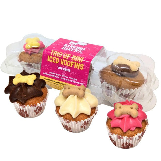 The Barking Bakery Mini Iced Woofins dog treats (British brand)