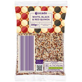Ocado white black red mixed quinoa 300g, imported from the UK