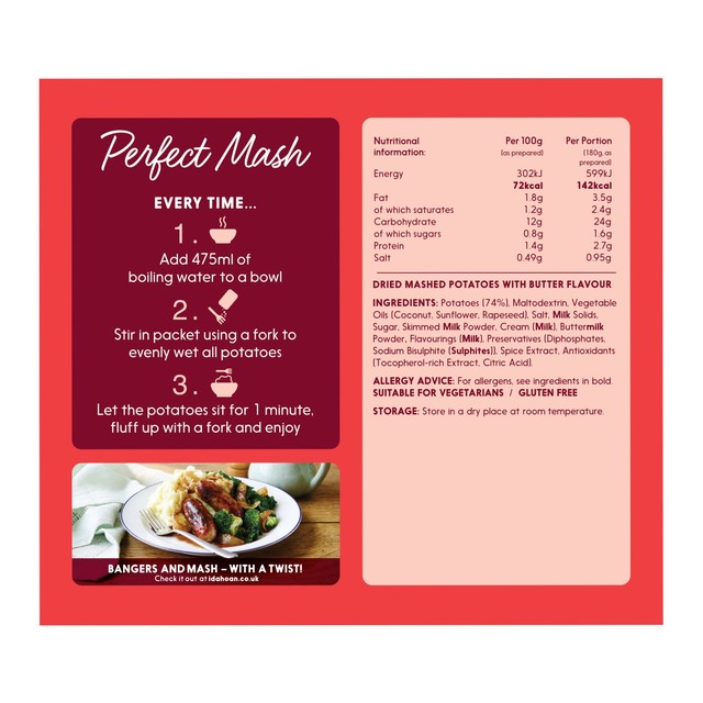 Idahoan Buttery Mash instant mashed potatoes 109g, UK version
