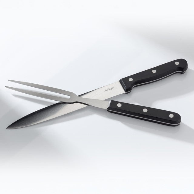 Judge 20cm carving knife and 18cm carving fork set, UK version
