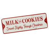 Heaven Sends Milk & Cookies metal sign Christmas decoration 30x10x0.5cm, imported from the UK