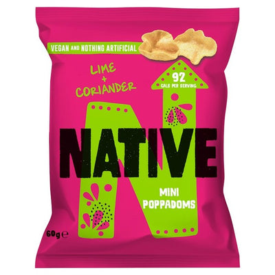 M&S Native Snacks Lime & Coriander Mini Poppadoms 60g- Buy online at McGrocer