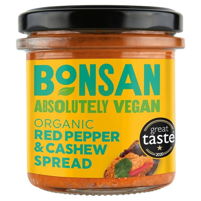 Bonsan organic vegan cashew bell pepper pate spread 130g - British product