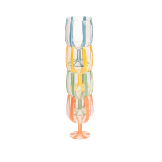 Summerhouse Portofino stripe wine glasses stackable tumblers, imported from the UK