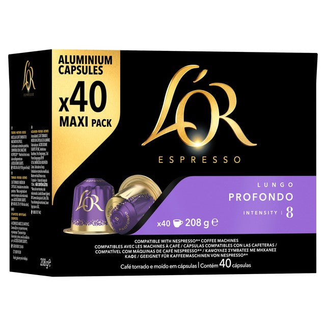 L'OR Lungo Profondo coffee pods pack of 40, UK version