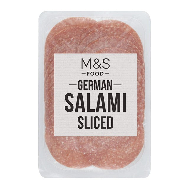 M&S German Brunswick lightly beechwood smoked salami 125g, imported from the UK
