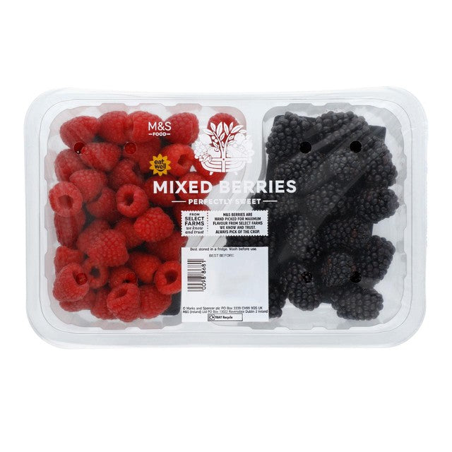 M&S mixed berries 190g, imported from the UK