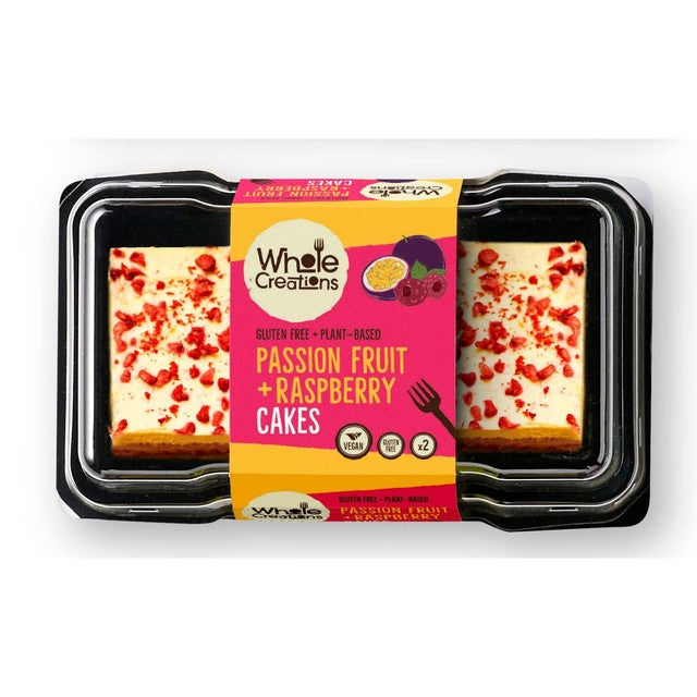 Wholecreations Passion Fruit Raspberry Cakes 2x65g (British brand)