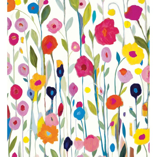 Woodmansterne floral blank greetings card 137mm x 148mm - British product