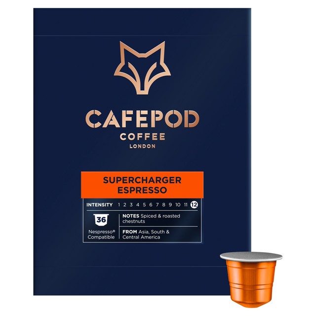 CafePod Supercharger Espresso coffee pods 36 - British product