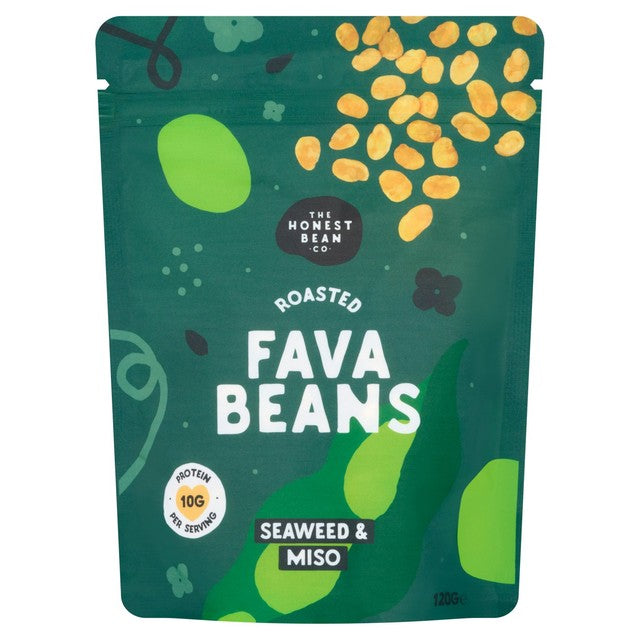 Honest Bean roasted fava beans seaweed and miso flavour 120g, UK version