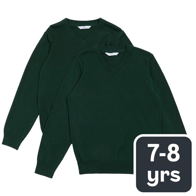 M&S unisex children's cotton jumper 2-pack size 7-8 years, imported from the UK